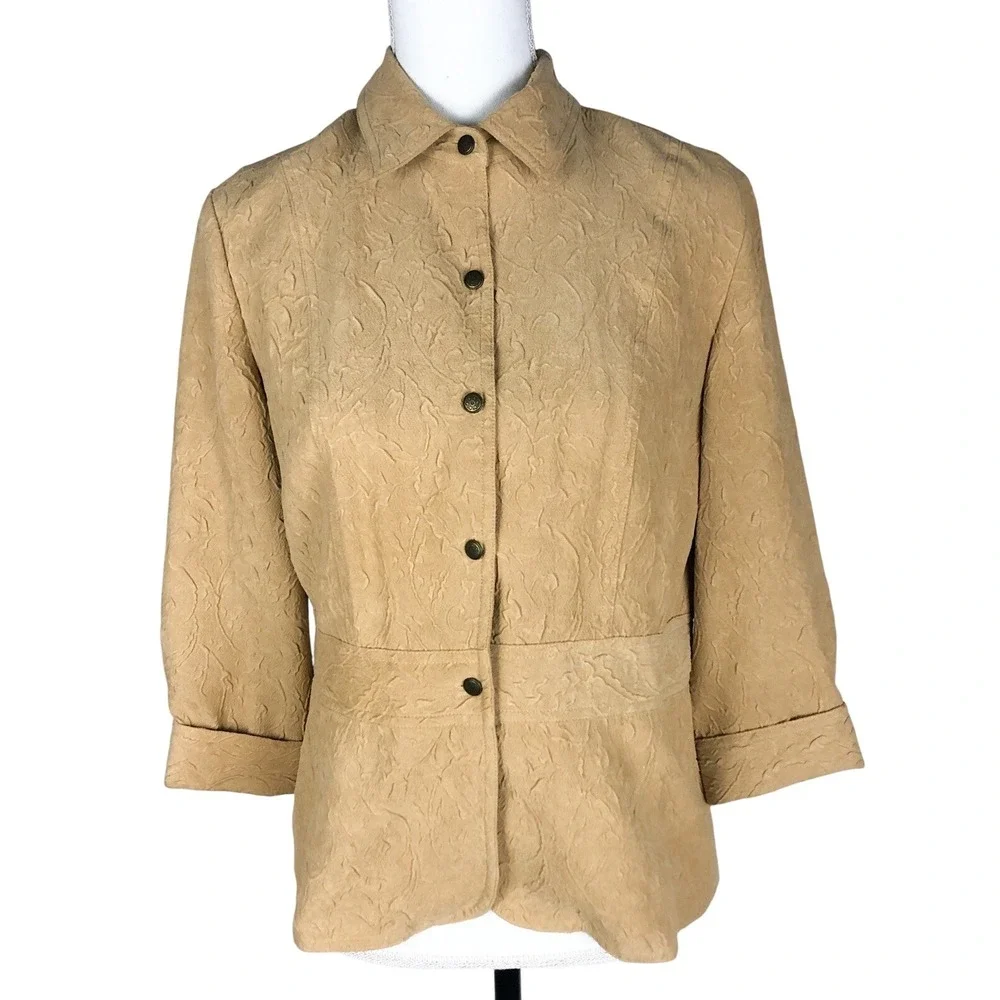 Coldwater‎ Creek  Nice Tan Light Jacket size PS 3/4 Sleeve